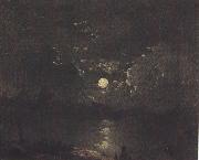 Attributed to henry pether The City of London from the Thames by Moonlight (mk37) oil painting on canvas